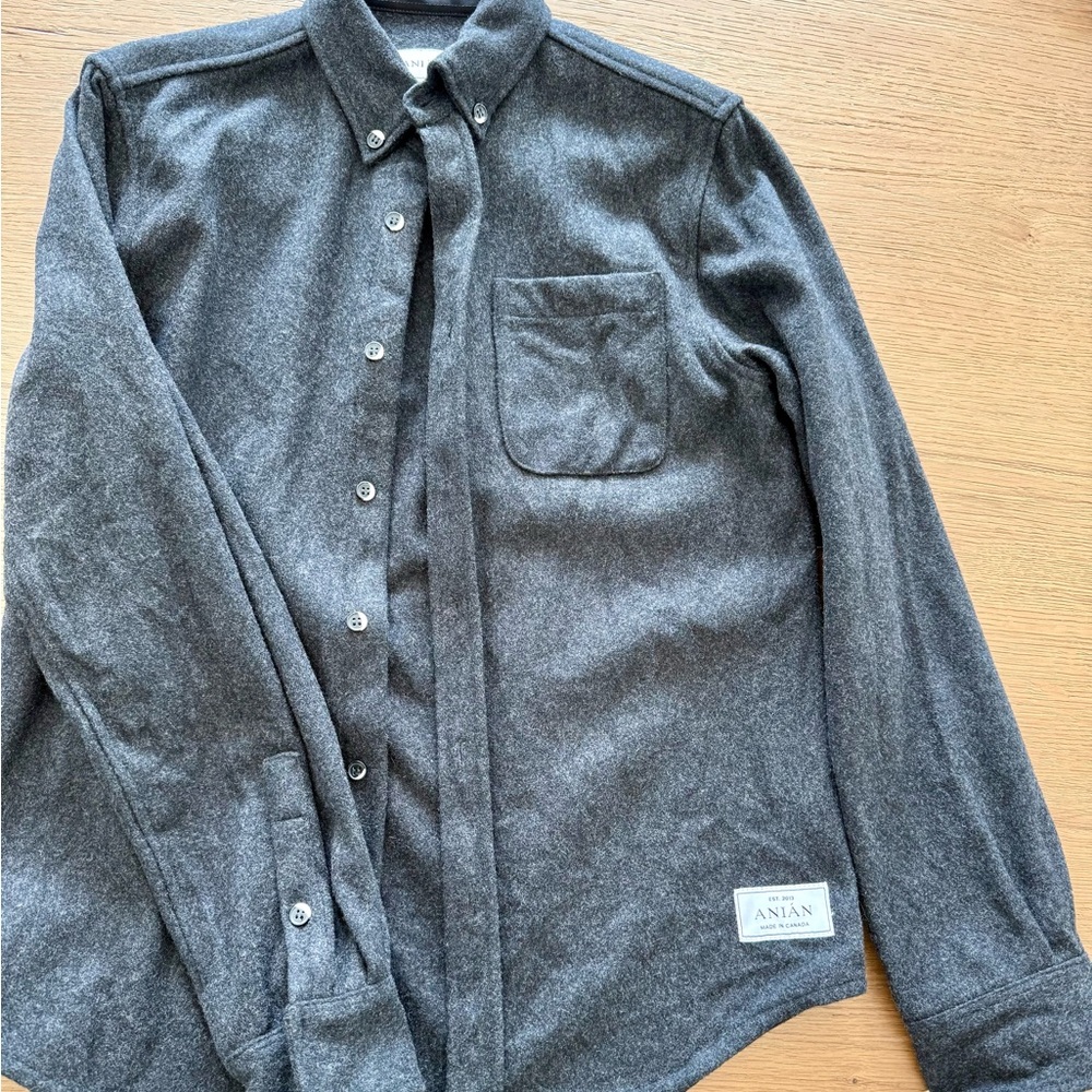 Anian Wool Overshirt - Slate Gray